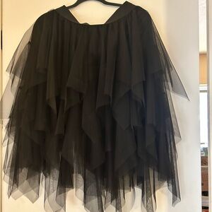 Elegant Black Layered Tulle Skirt